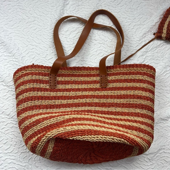 J.Crew Woven Straw Tote Bag – Beach Market Basket - Picture 3 of 8